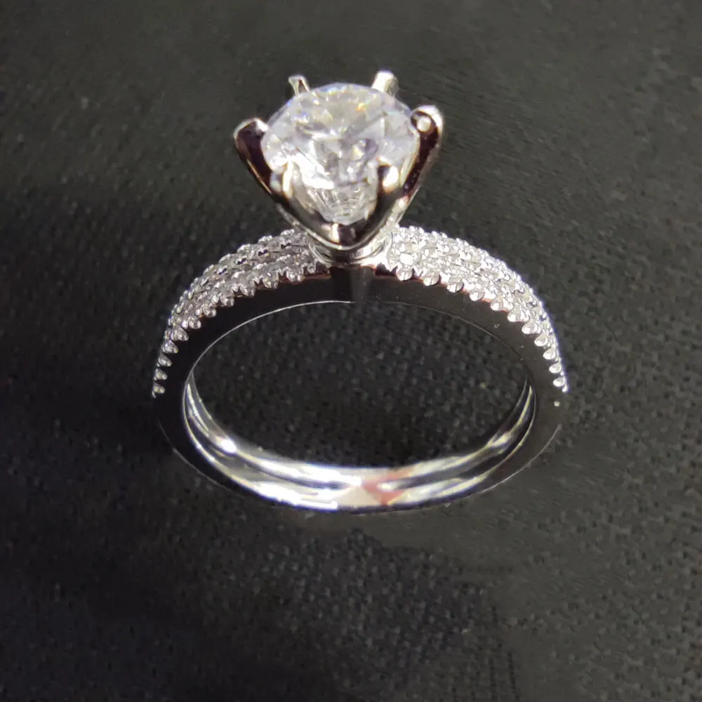  Womans rings couple real natural and original gia certified diamond engagement wedding gold engag sollitaire jewelry