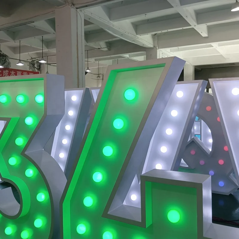 Kexian Factory Direct Happy Birthday Party Supplies Marquee Lights Numbers 4ft Giant Led Light Up Marquee Letters Numbers
