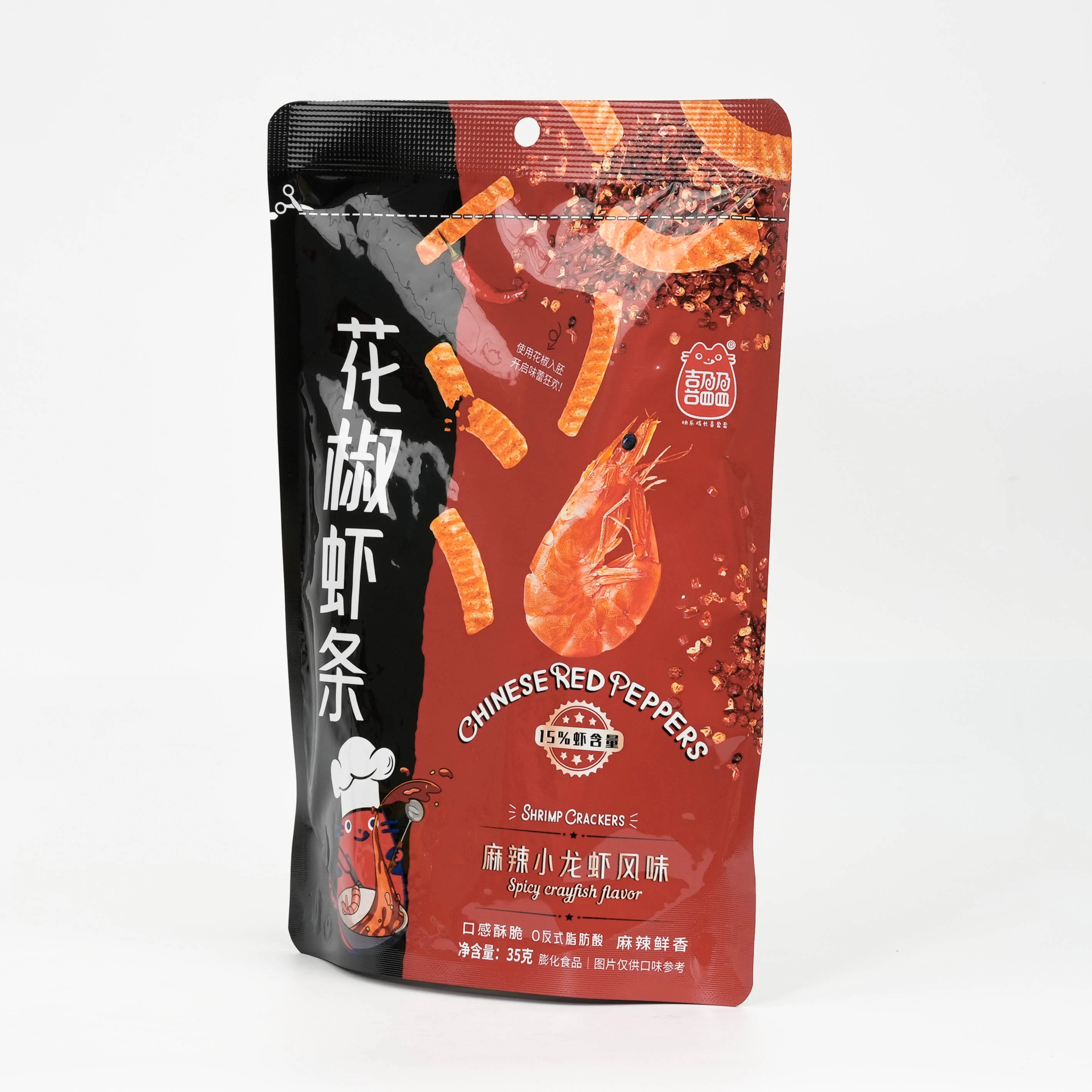 Variety of flavor Wholesale Exotic crispy Seafood flavor chips chinese red peppers shrimp crackers Chili lovers