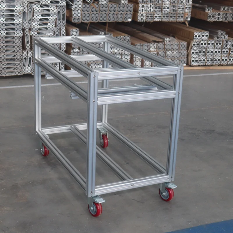 Aluminum profile made material delivery lightweight portable tool handcart for industrial