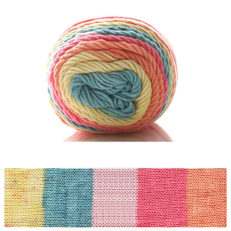 Factory Direct Sale 5 Plys 2mm 55% Acrylic 45% Cotton Blended Yarn Milk Cotton Yarn for Knitting Crochet