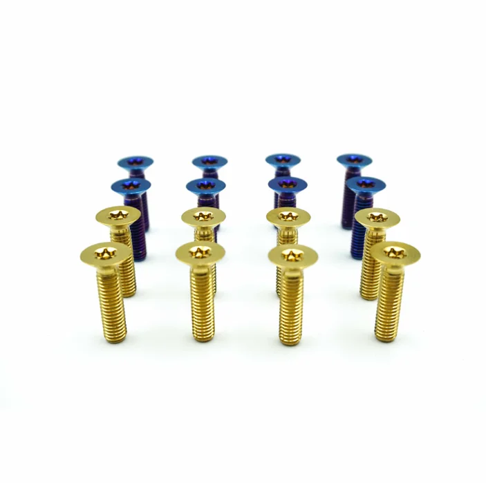 M6 Titanium Alloy Bolts Pvd Cycle Security Titanium Allen Head Bolt Motorcycle Bicycle M5 M6 Tapered Allen Countersunk Button