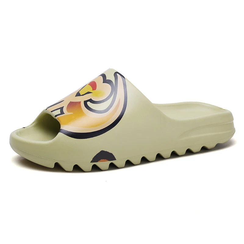  Шлепанцы yeezy пляжные унисекс мягкие сланцы из ЭВА с граффити для улицы резина летние Тапочки