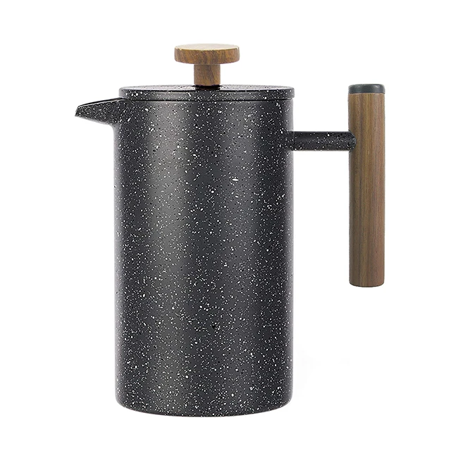 OEM производство Золотой логотип под заказ металлическая французская пресс красная кофеварка