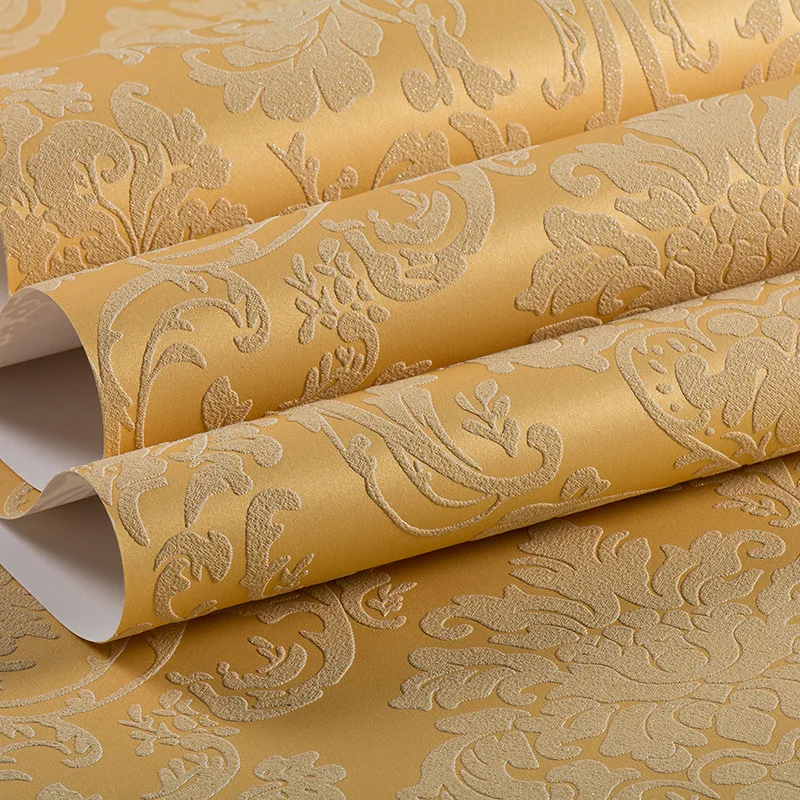 European non-woven wallpaper bedroom living room TV background paper relief wallpaper