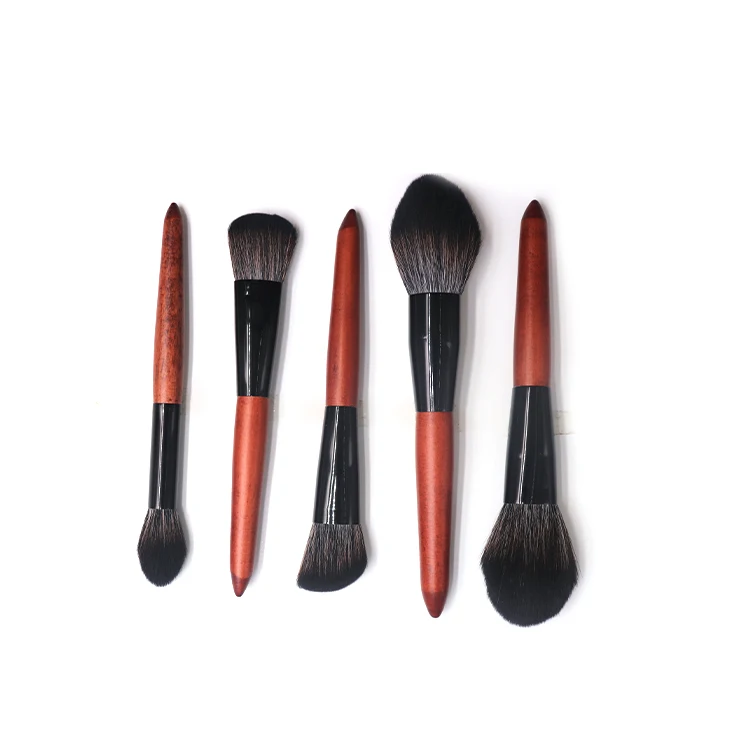 High End Silver Flat Shaped Logo Natural Cute Cruelty Free Makeup Brush Set