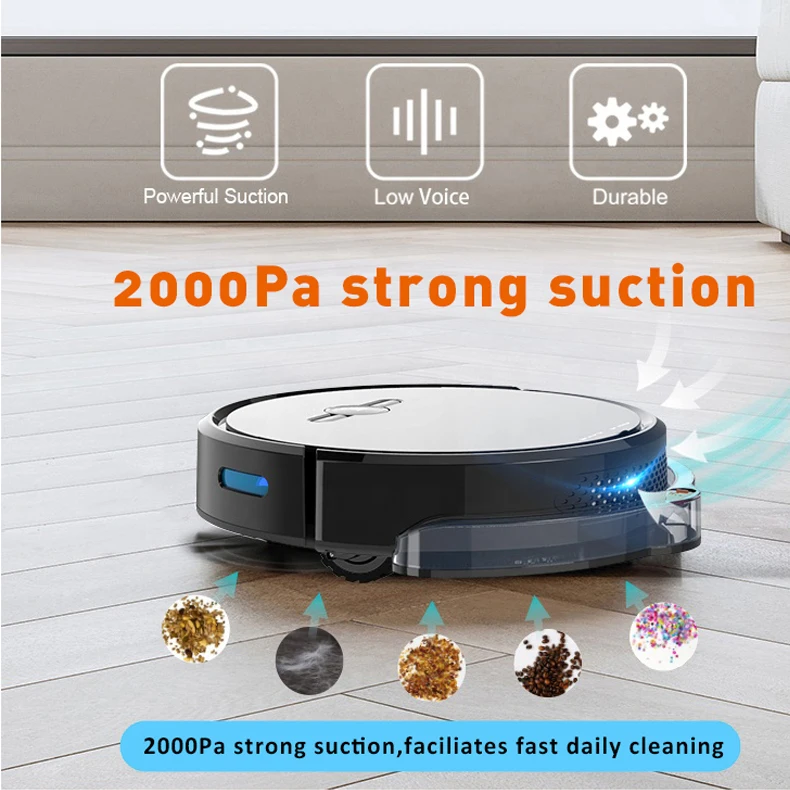 Robot Vacuum Cleaner with  APP Voice Remote Control Automatic Self-Charging Scheduled Cleaning Ideal for Pet Hair Hard Floor