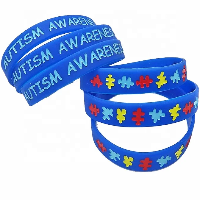 Autism Bracelet Inspirational Autism Awareness Wristbands Autism Colorful Silicone Motivational Wristbands for Kids Adult Man