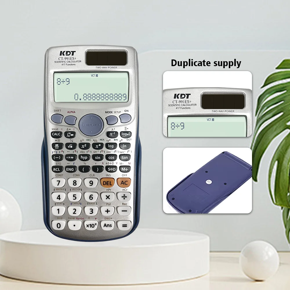 Scientific Calculators Fx 991es Plus with 417 Function Dual Power and 2 Line Display School Custom Office Supplies for School