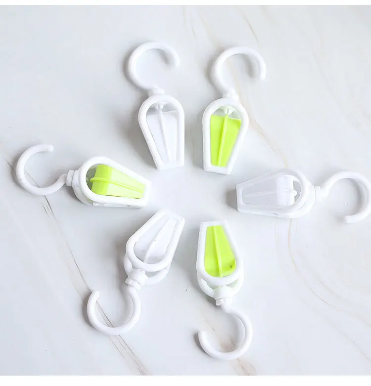 90mm Plastic Swivel Hanging Hooks Home Swivel Laundry Clips Curtain Clips Clothes Pins Beach Towel Clips (10 Pack )