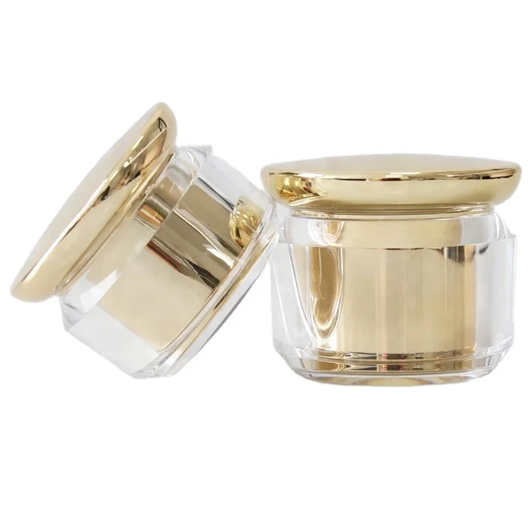 
Empty Gold Acrylic Cosmetic Face Cream Eye Cream Jar Container 