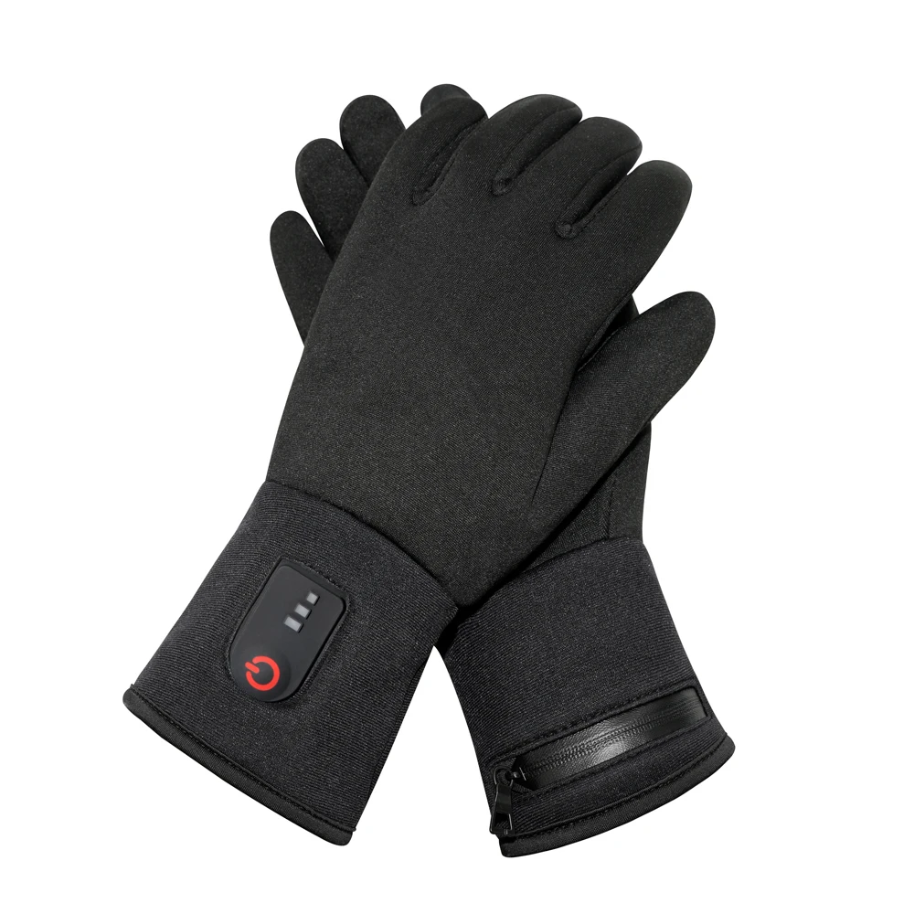 Грелка для пальцев с перезаряжаемой батареей, черные зимние электронные перчатки с подогревом