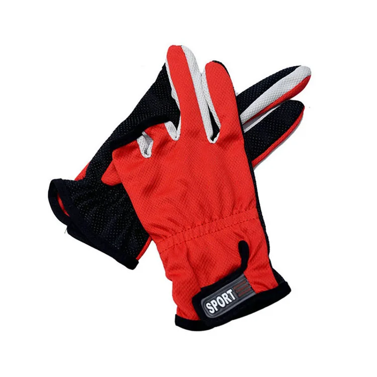 Wholesale outdoor sports leaking three-finger safety fishing gloves