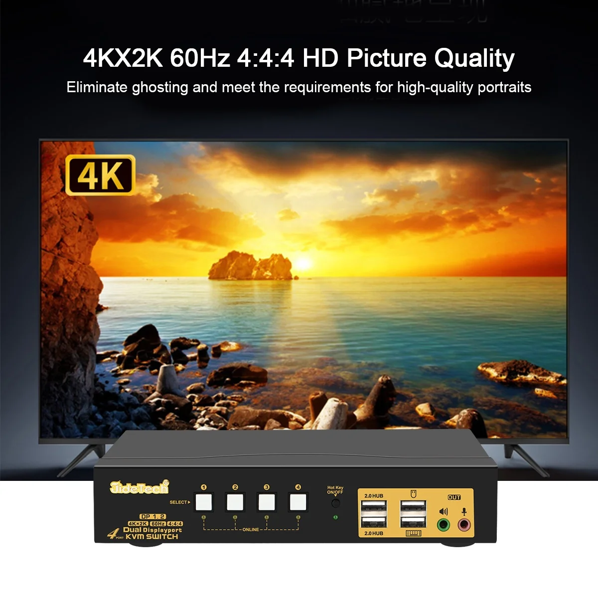  Kvm-переключатель с двойным монитором 4 порта hdmi двойной kvm-переключатель поддержкой hdcp auto edid для двойного