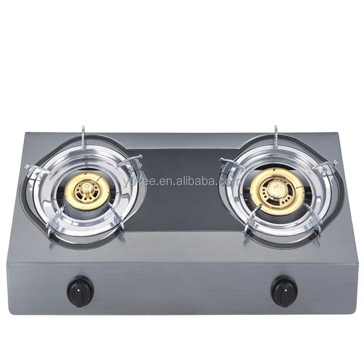 Low Price Gas Burner Stainless Steel Body Double Cast Iron Burner 2 burner Gas Cooktop Products Manufacturers