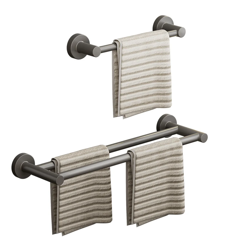 Modern Non-Perforated SUS 304 Brushed Stainless Steel Towel Bar Rod Wall Mounted Bath & Kitchen Accessories Towel Rack for Hotel