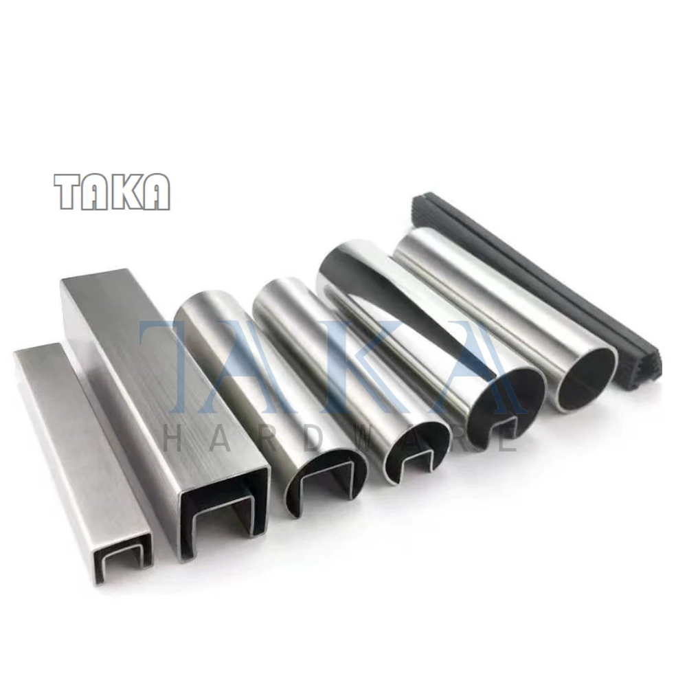 Slot Pipe for U Channel Glass Railing Decorative Stainless Steel Groove Caprail