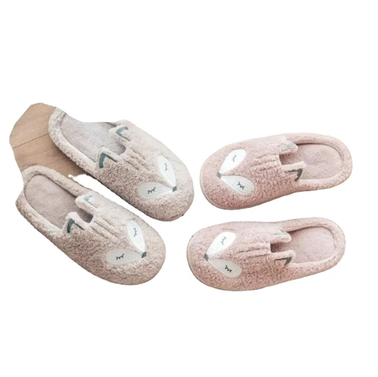 Indoor Warm Women Slippers Cute Animal Fox Unicorn Winter Fur Home Shoe Female Girl Nonslip Memory Foam Cotton House Slippers