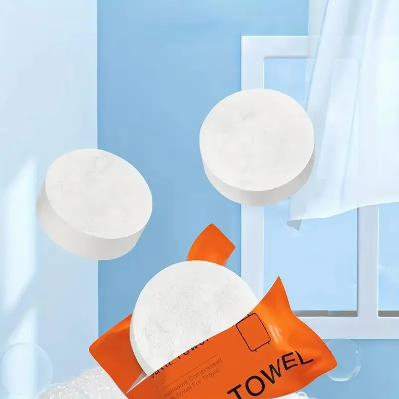 Portable soft absorbent disposable compression bath towel lightweight suitable hiking camping swimming tourism hotel