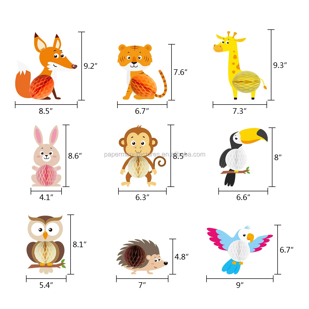 Animal Safari Party supplies Jungle Honeycomb Centerpieces 3D Table Decorations,Birthday Decorations Set Baby Shower Party theme