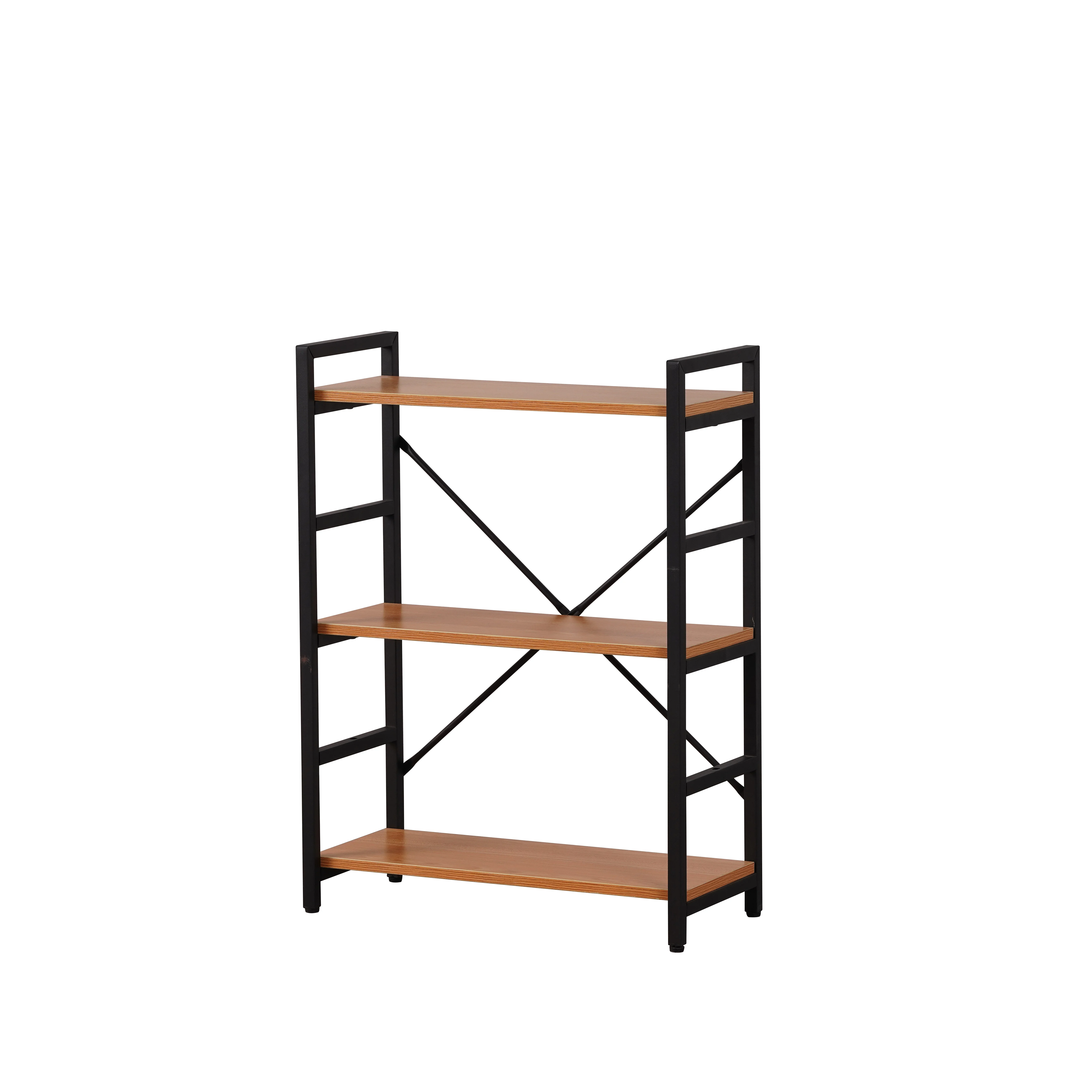 Modern Furniture Office Bookcase Living Room Wood Metal Bookshelf Storage Rack Bookshelves