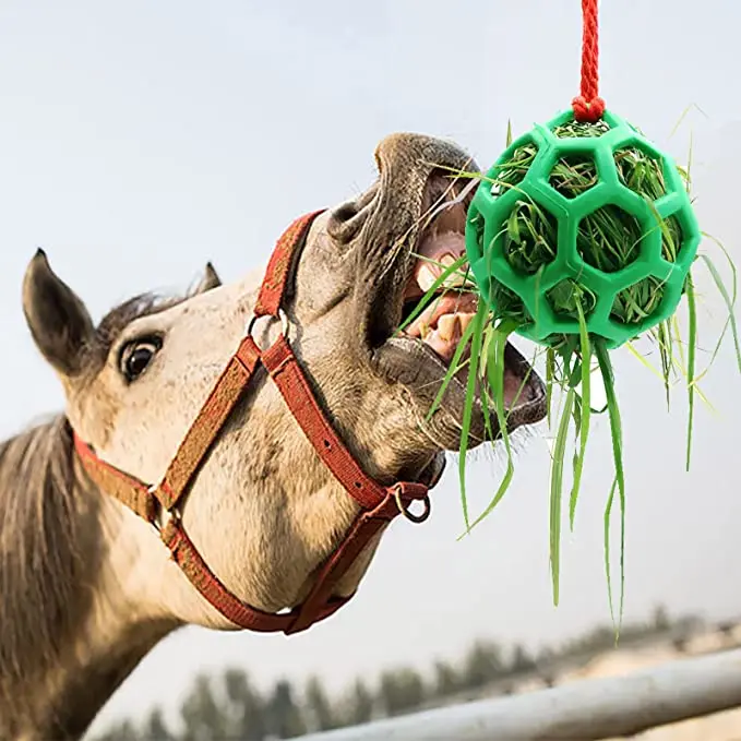 Horse Ball Toy Horse Treat Ball Hay Feeder Toy Hanging Feeding Toy for Horse Goat Sheep Relieve Stress and Boredom