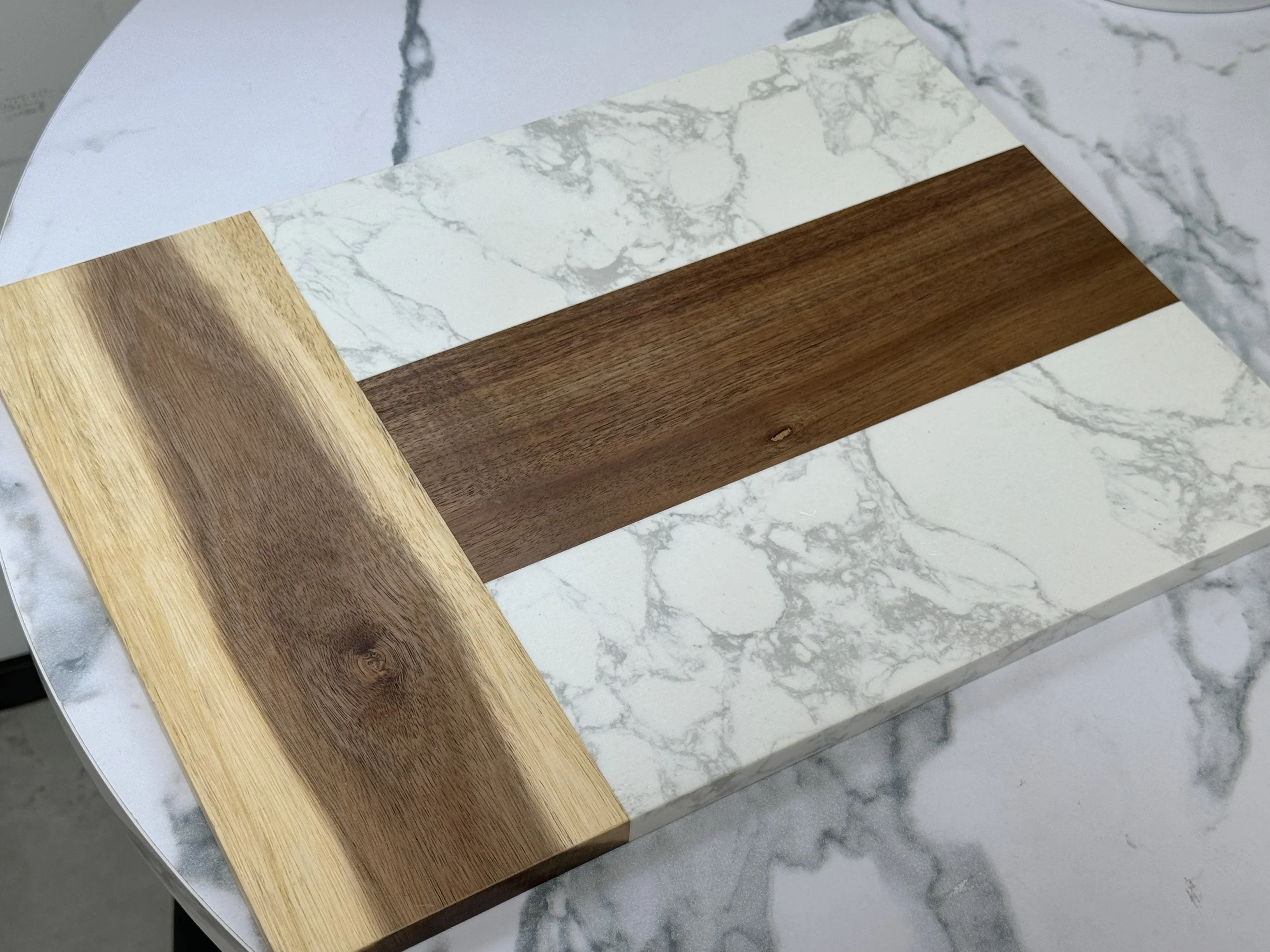 Wholesale Cheese Tools Marble Acacia Wooden Charcuterie Cheese Board With 3 Ceramic Bowls cheese board set