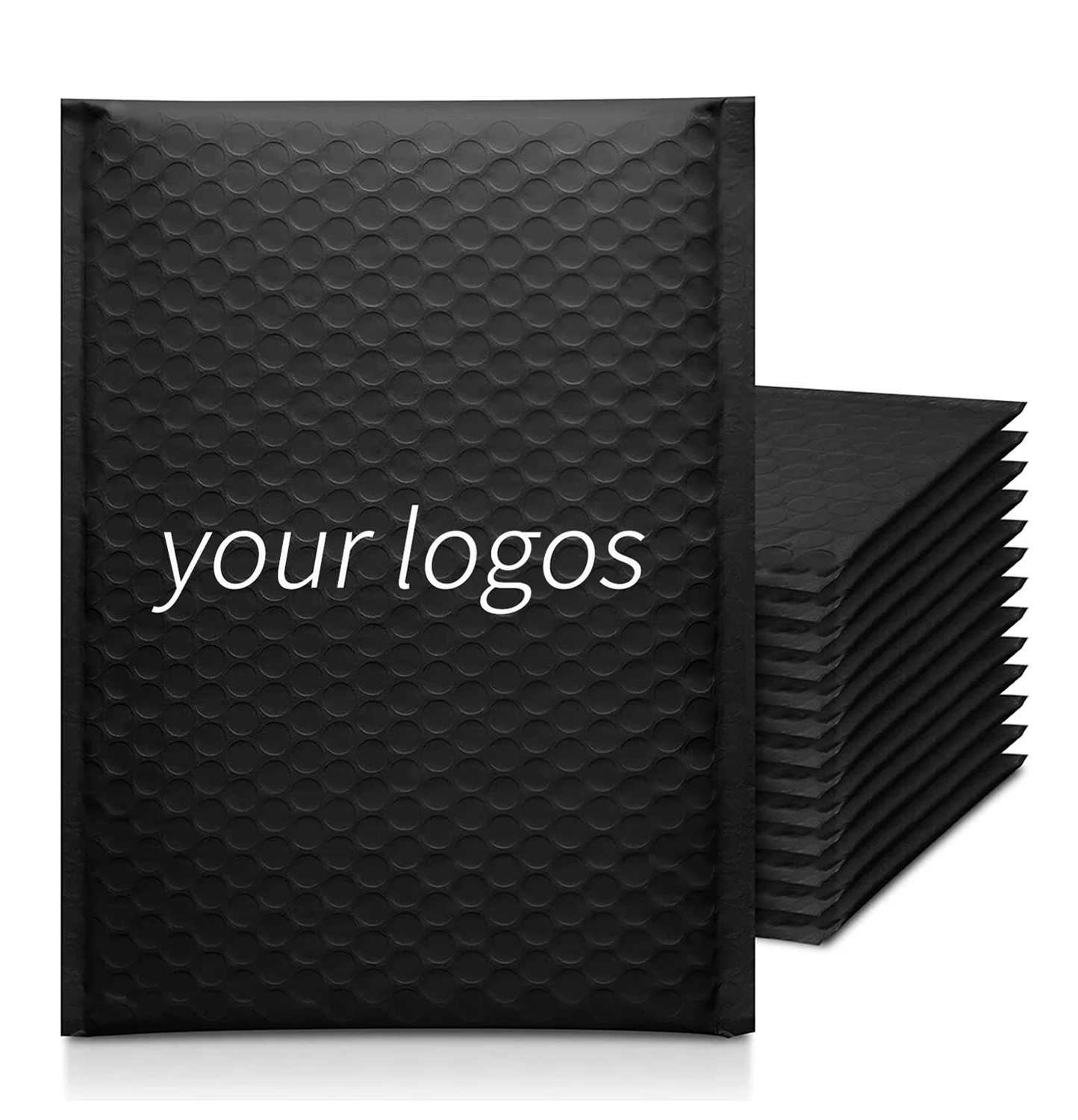 custom logo OEM ODM Biodegradable Designer Small Glitter Glossy Matte Waterproof Shipping Envelope Custom Black Bubble Mailer