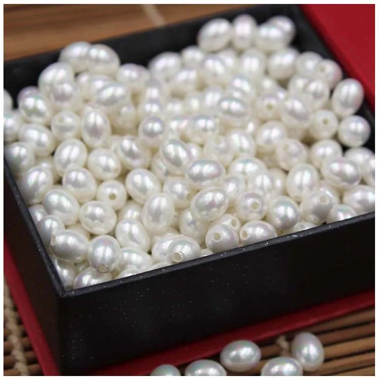 Natural Oval Shell Shaped Pearl DIY Half Hole Egg Shaped Pearl Accessories Jewelry Accessories Wholesale