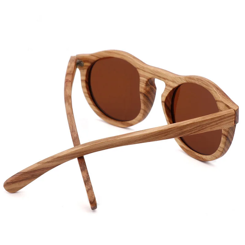 Fishing Floating Walnut Men Round Wooden Sunglasses Polarized lens