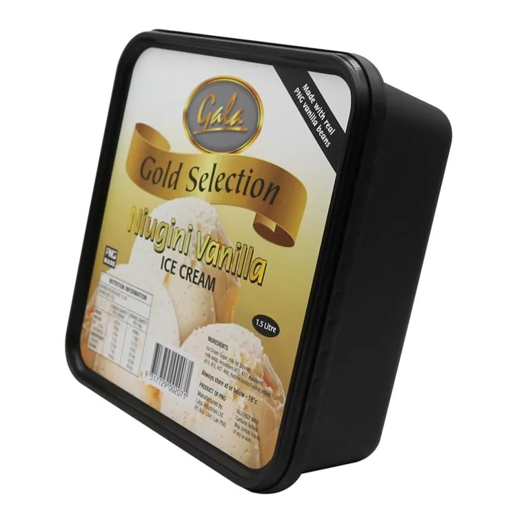1.5L IML plastic ice cream containers custom square ice cream packaging with Lids