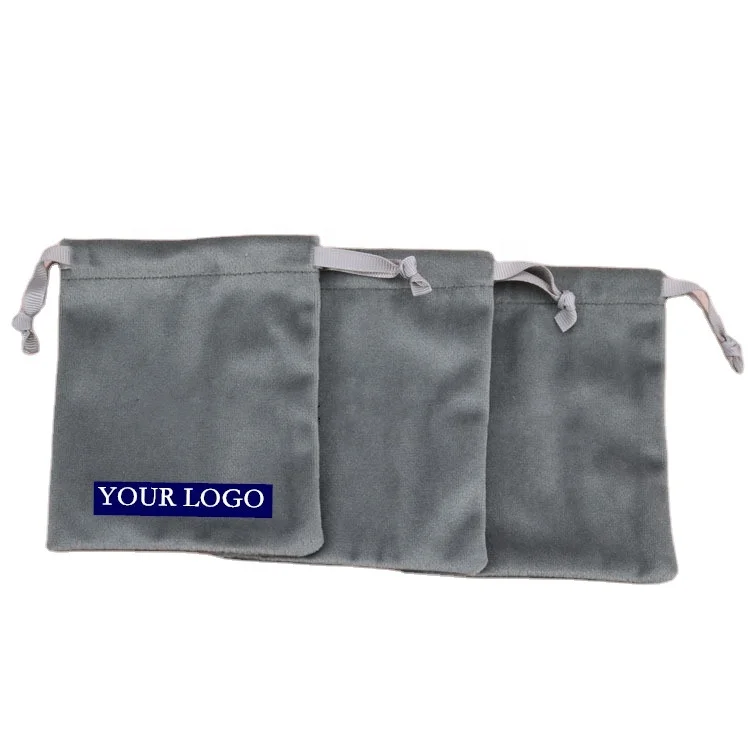 Flannel Jewelry Bracelet Packaging Ribbon Drawstring Chic Velvet Pouch for Wedding Favor Gift Bags Packing Storage Jewelry Pouch