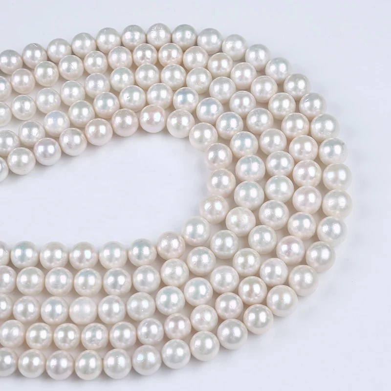 Wholesale 11-13mm AAA grade freshwater pearl natural white edison round loose pearls string strand for jewelry making