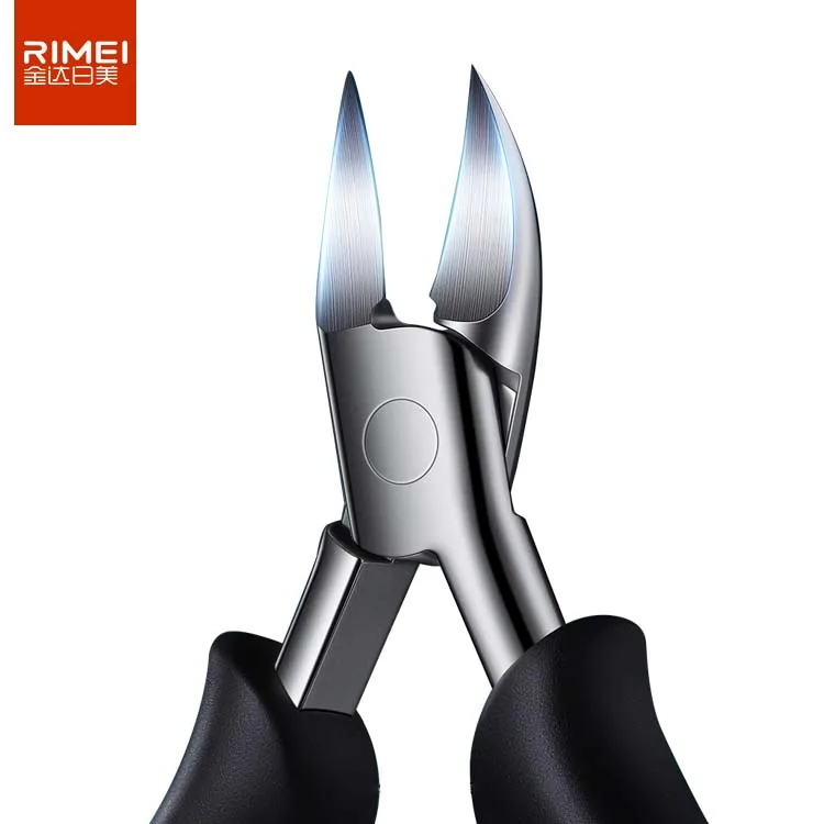 RIMEI professional stainless steel sharpening curved for ingrown nail blackened nail nipper