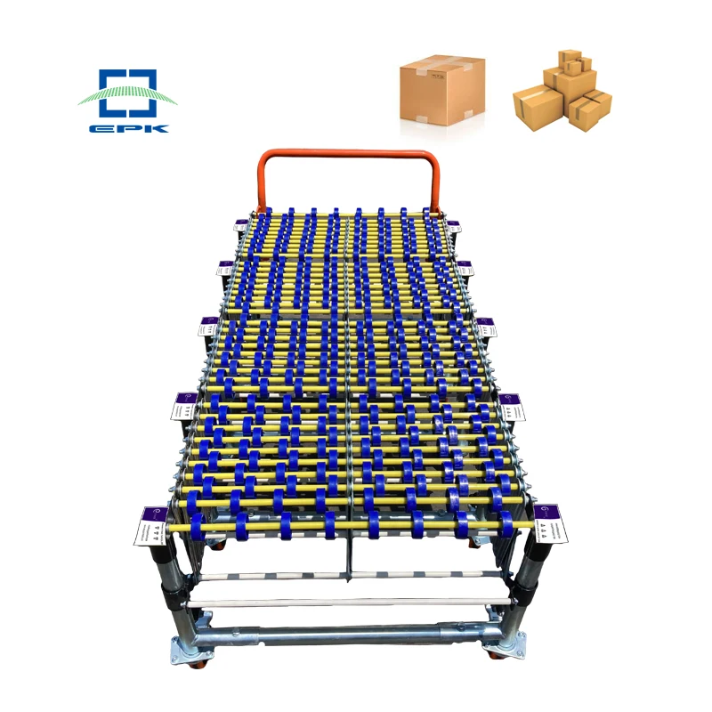 High Flexible  Retractable Stainless Steel  Skate Wheel Roller Conveyor