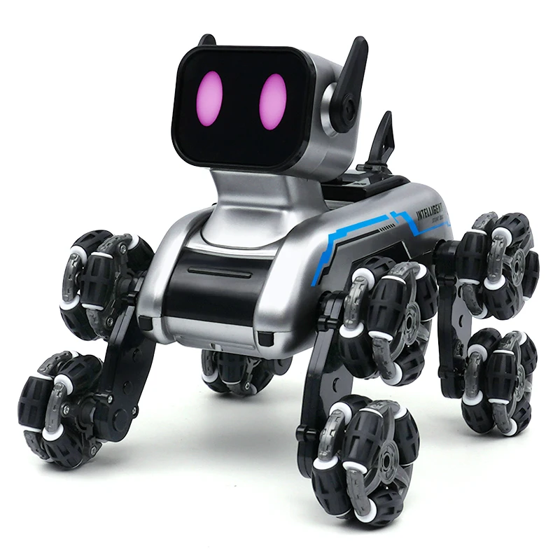 High Speed Remote Control Electronic Pet Dog Eight-wheel RC Controlled Electronic Smart Robot Dog Intelligent AI Educational Toy