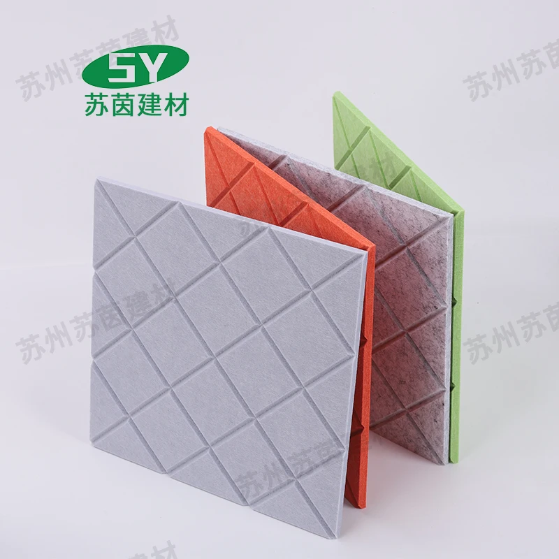 Impact Resistance Acoustic Panels Decorative Pet Felt Acoustic Panel En 13823 Certificate For Guitar Center