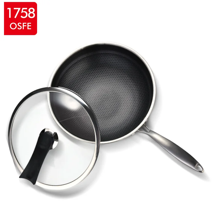 Прямая Продажа с завода, профессиональный двухконфоровый антипригарный вок с крышкой