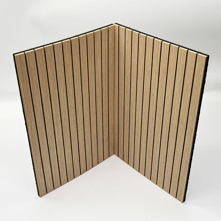 Light Curved slat mdf veneer waterproof wood slat walnut solid wood cladding interior oak acoustic wood wall panels