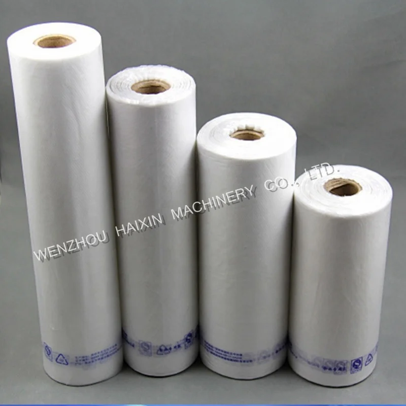 multifunction supermarket HDPE plastic roll bag flat cutting t shirt roll bag in roll making machine