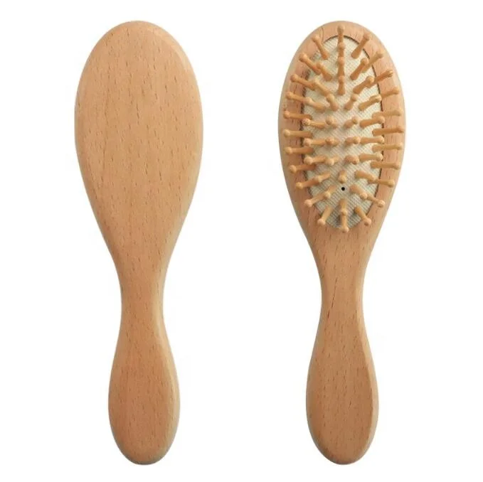 Hot sale wooden beech air bag comb massage air cushion comb  wool bath brush baby hair brush