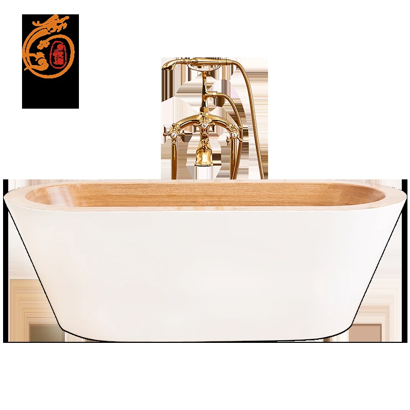 Hot Sale Solid Surface Bathtub Resin Wood Freestanding Bathtubs