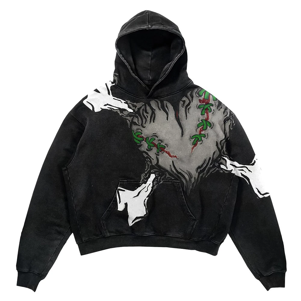 Edgy Aesthetic Logo Added Street Wear Fashion Alter Native Punk  Style Custom Clothing Brand Hoodies For unisex Teens