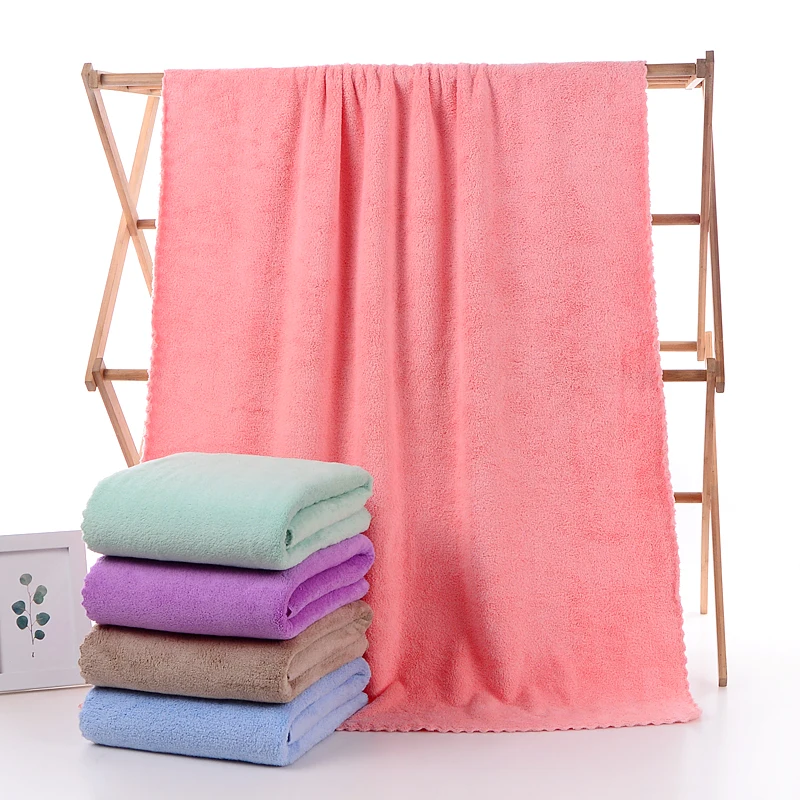 hot sale high qualtiy Quick Dry 70*140 Plain coral bath towel