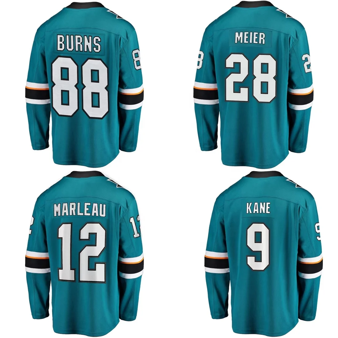 Custom Ice Hockey Jersey San Jose City Stitched Sports Embroidery Men Blue Shark Jerseys 88 Burns 12 Meier