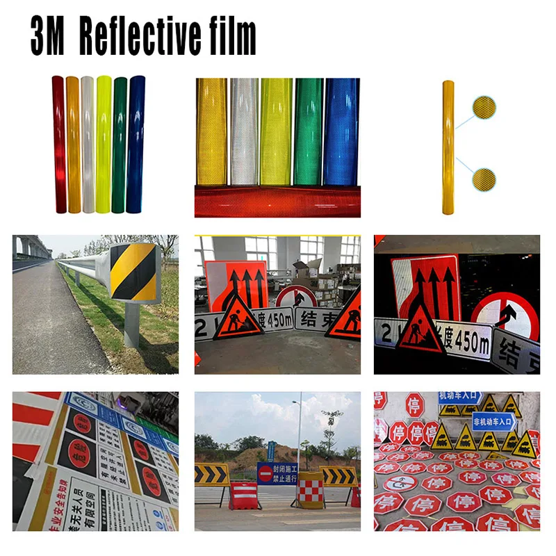 4090 3M High Intensify Colorful Thin Car Motorcycle Bicycle Adhesive Reflective Pvc Diamond Grade Film Reflective Tape Sticker