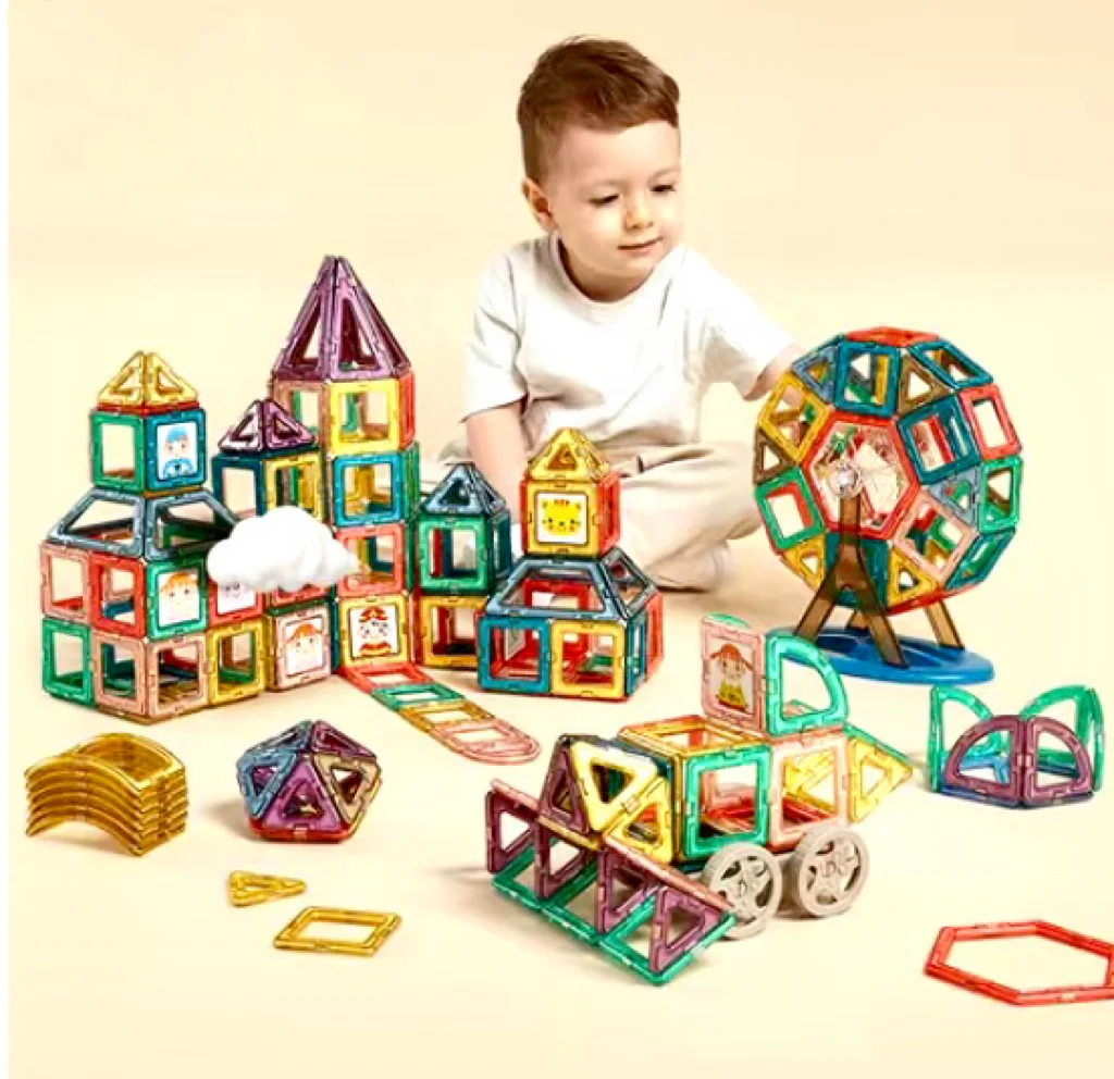 0-6 Years Kids Gift Creative Toys Magnetic Colorful Tiles Puzzles Set Baby Educational Toys Magnet Building Blocks