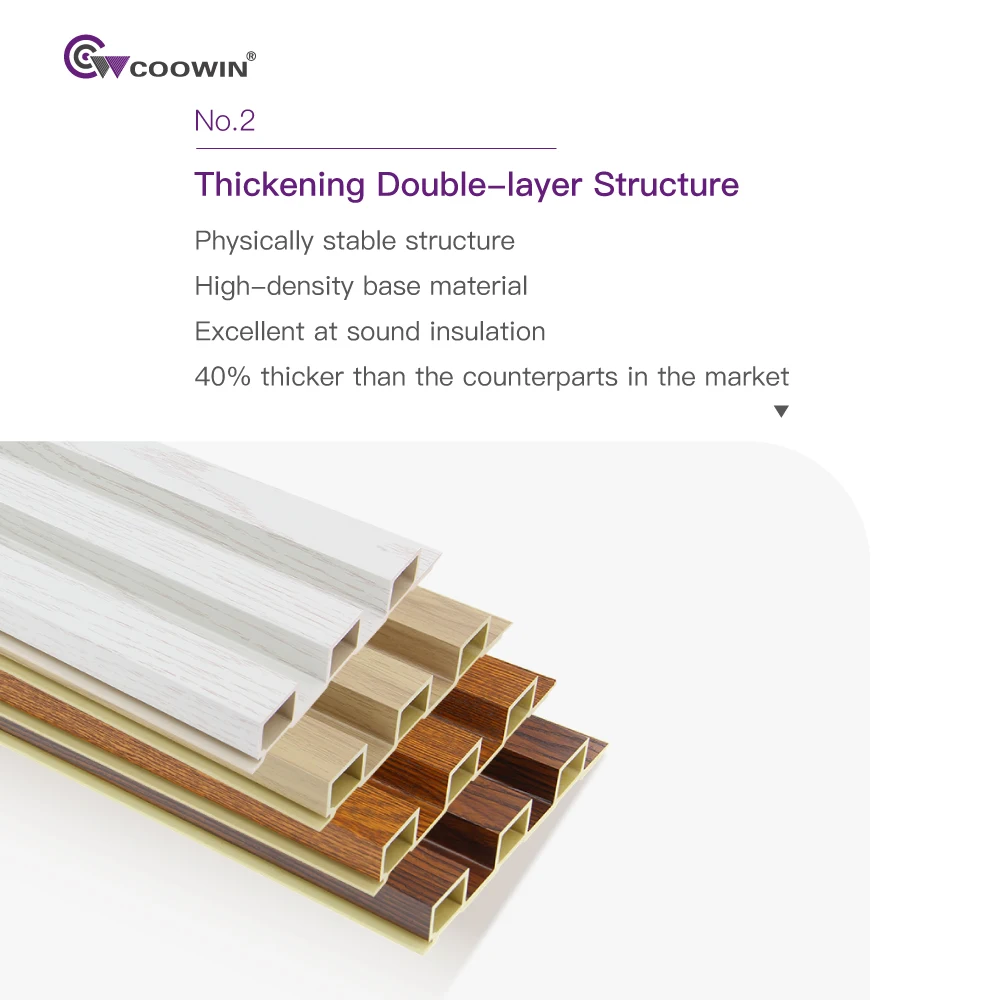 Wooden Cladding Interior Plastic Composite Fluted Covering Board  Decorative 3D Wpc Wall Panel