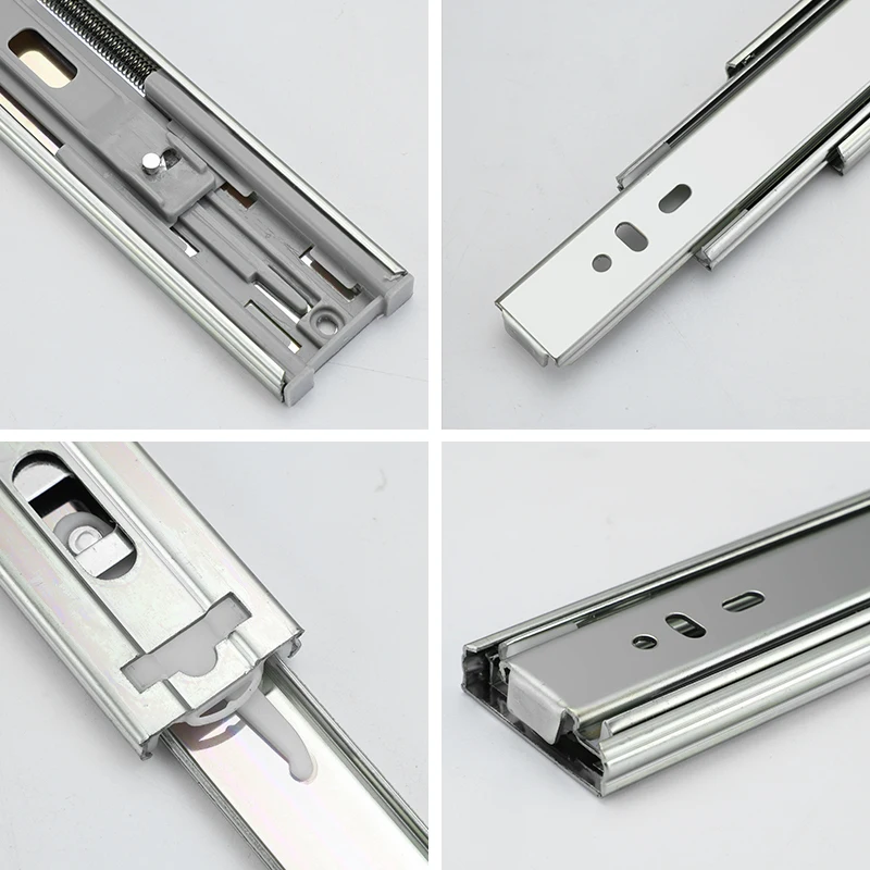 Furniture hardware 45mm heavy duty telescopic channel soft close drawer slide cabinet