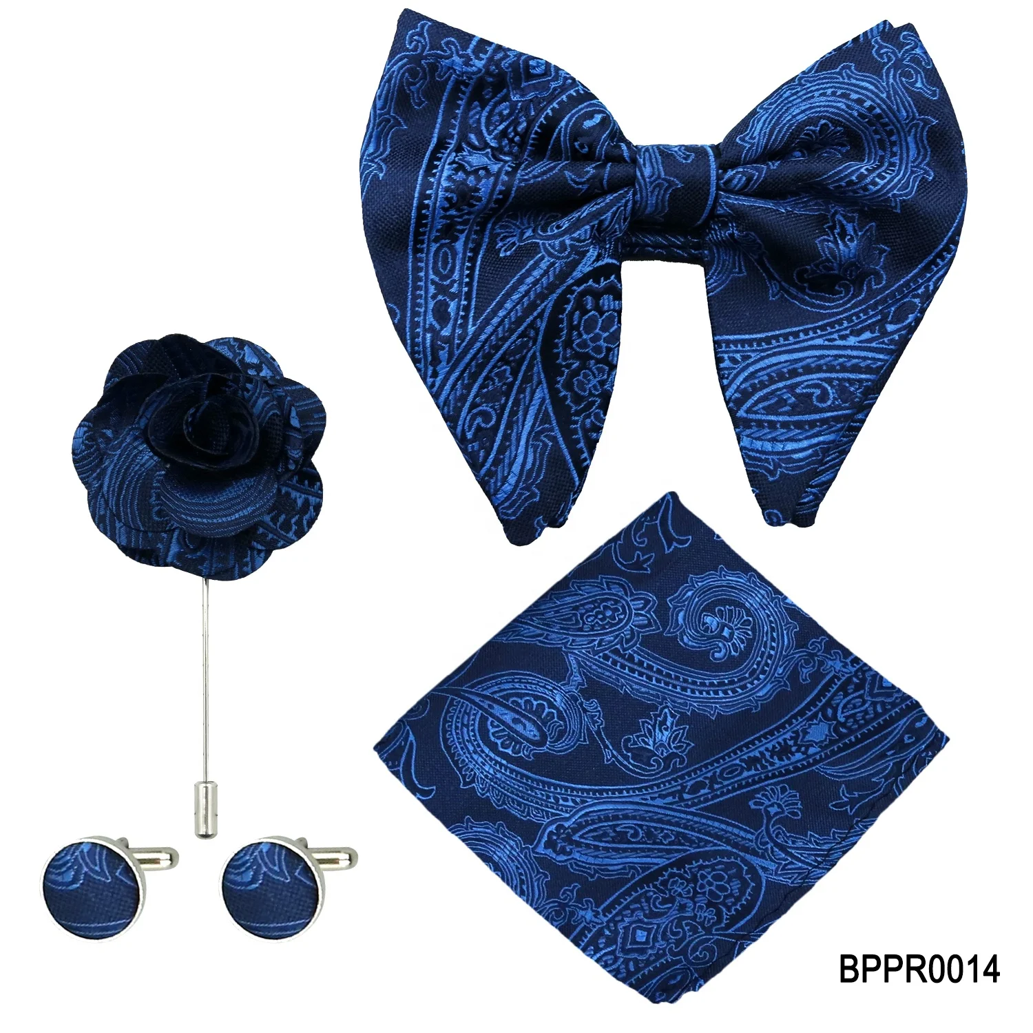 Floral Groom Bow Tie Bowtie Decorative Set Big Bow Tie for Men Linen Set